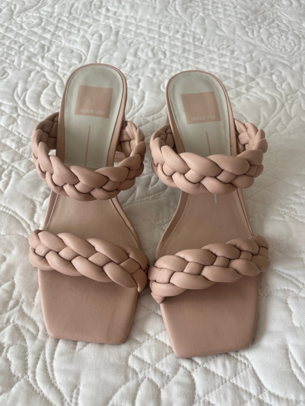 Dolce Vita Blush Braided Double-Strap Slide Mules